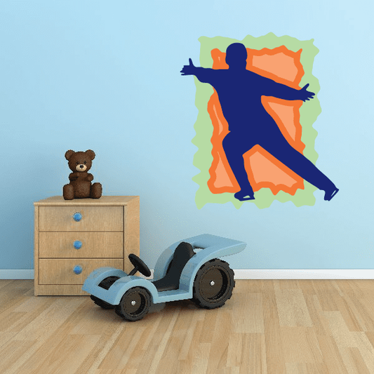 Image of Ice Skating Wall Decal - Vinyl Sticker - Car Sticker - Die Cut Sticker - CDScolor0049