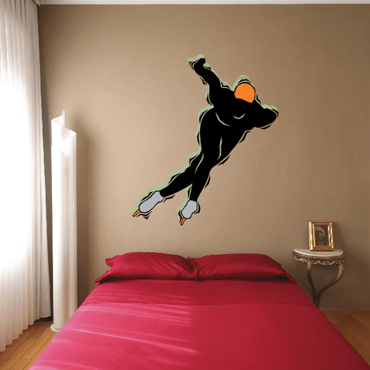 Image of Ice Skating Wall Decal - Vinyl Sticker - Car Sticker - Die Cut Sticker - CDScolor0057