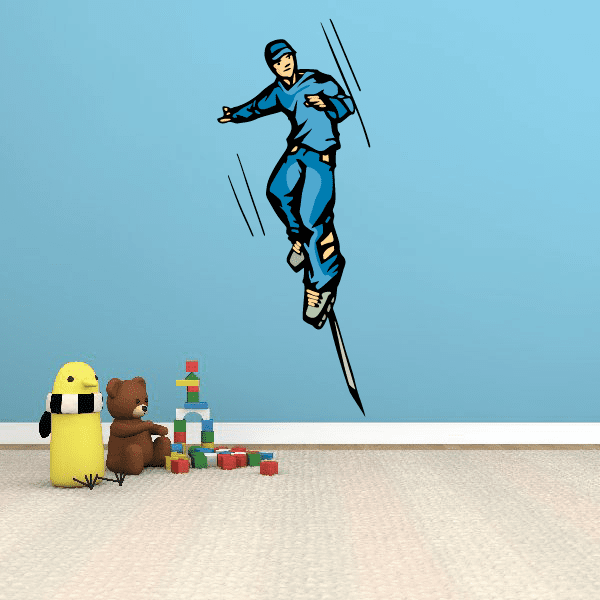 Image of Ice Skating Wall Decal - Vinyl Sticker - Car Sticker - Die Cut Sticker - CDScolor0059