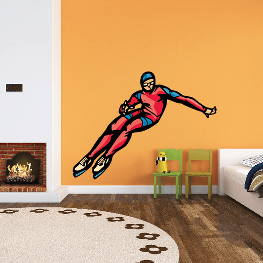 Image of Ice Skating Wall Decal - Vinyl Sticker - Car Sticker - Die Cut Sticker - CDScolor0060