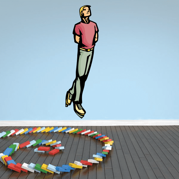 Image of Ice Skating Wall Decal - Vinyl Sticker - Car Sticker - Die Cut Sticker - CDScolor0061