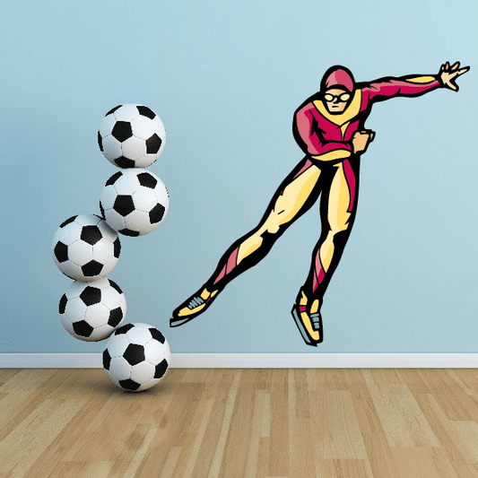 Image of Ice Skating Wall Decal - Vinyl Sticker - Car Sticker - Die Cut Sticker - CDScolor0062