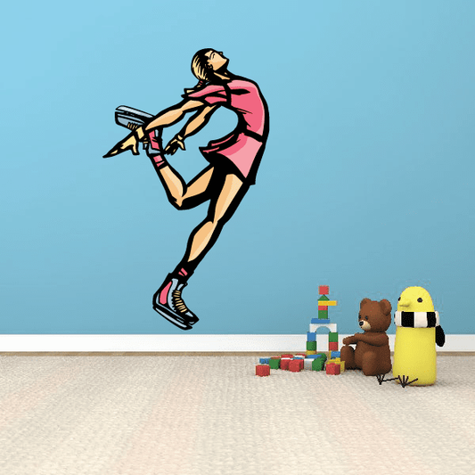 Image of Ice Skating Wall Decal - Vinyl Sticker - Car Sticker - Die Cut Sticker - CDScolor0063