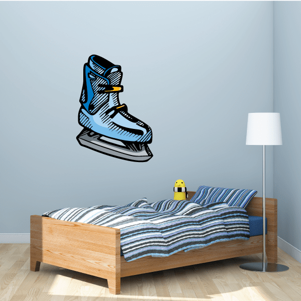Image of Ice Skating Wall Decal - Vinyl Sticker - Car Sticker - Die Cut Sticker - CDScolor0069