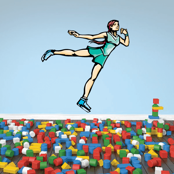 Image of Ice Skating Wall Decal - Vinyl Sticker - Car Sticker - Die Cut Sticker - CDScolor0070