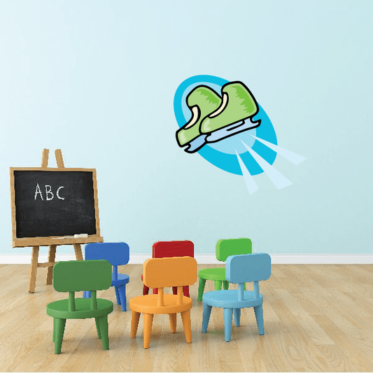 Image of Ice Skating Wall Decal - Vinyl Sticker - Car Sticker - Die Cut Sticker - CDScolor0075