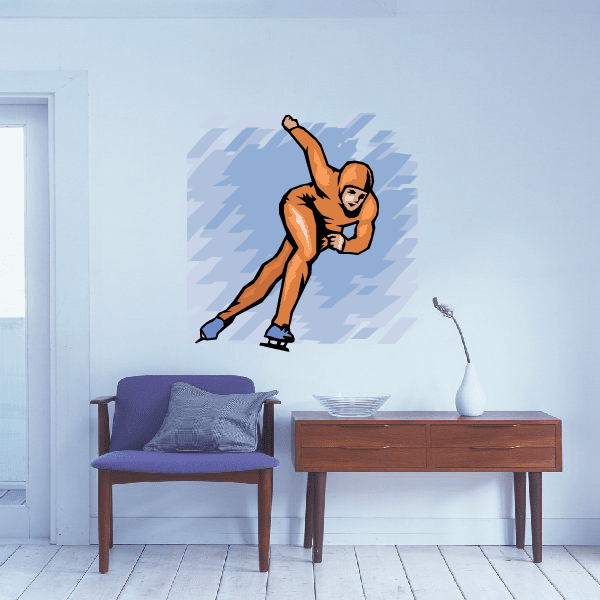 Image of Ice Skating Wall Decal - Vinyl Sticker - Car Sticker - Die Cut Sticker - SMcolor001