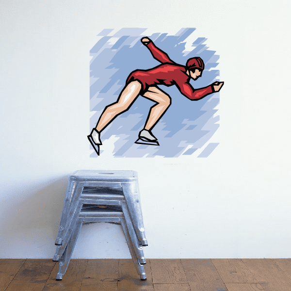 Image of Ice Skating Wall Decal - Vinyl Sticker - Car Sticker - Die Cut Sticker - SMcolor002