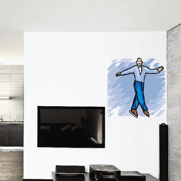 Image of Ice Skating Wall Decal - Vinyl Sticker - Car Sticker - Die Cut Sticker - SMcolor009