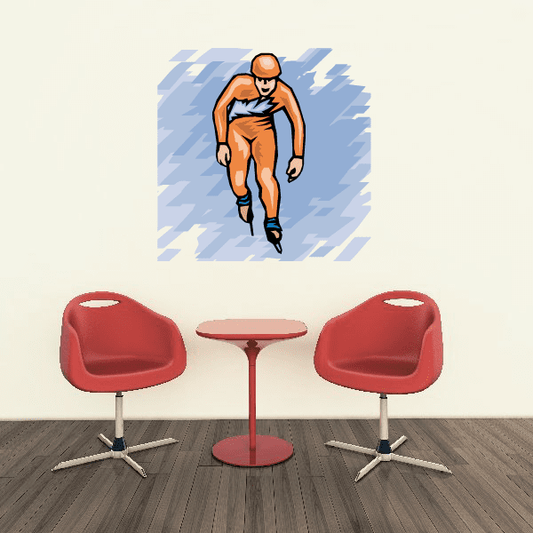 Image of Ice Skating Wall Decal - Vinyl Sticker - Car Sticker - Die Cut Sticker - SMcolor012