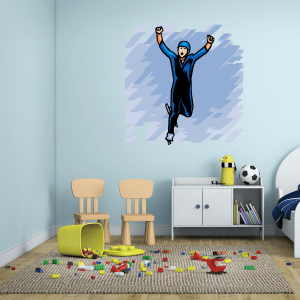 Image of Ice Skating Wall Decal - Vinyl Sticker - Car Sticker - Die Cut Sticker - SMcolor014