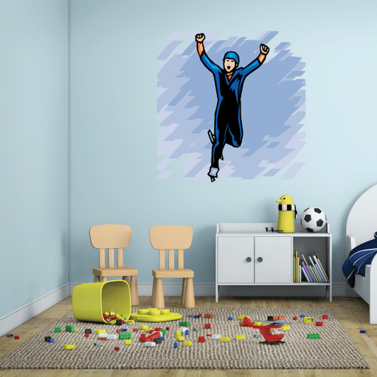 Image of Ice Skating Wall Decal - Vinyl Sticker - Car Sticker - Die Cut Sticker - SMcolor014