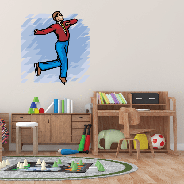 Image of Ice Skating Wall Decal - Vinyl Sticker - Car Sticker - Die Cut Sticker - SMcolor019