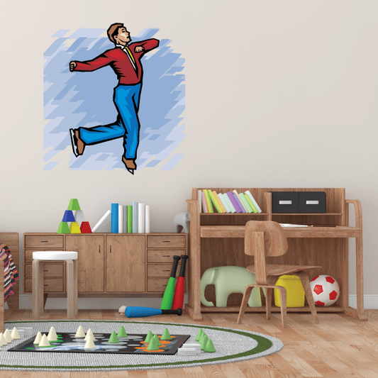 Image of Ice Skating Wall Decal - Vinyl Sticker - Car Sticker - Die Cut Sticker - SMcolor019