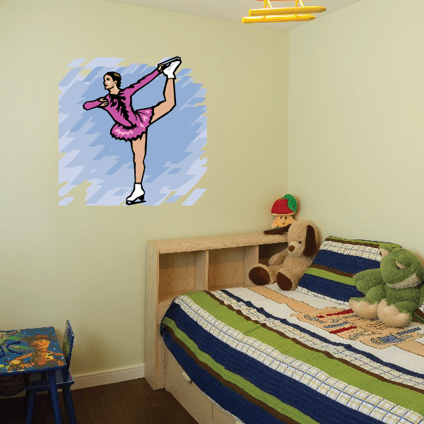 Image of Ice Skating Wall Decal - Vinyl Sticker - Car Sticker - Die Cut Sticker - SMcolor030