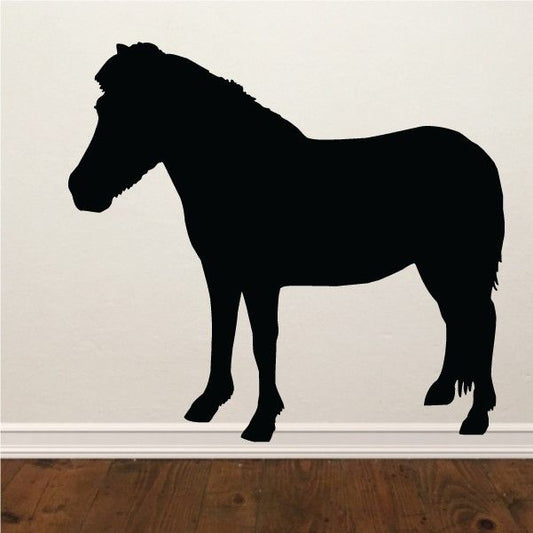 Icelandic pony horse wall decal, black vinyl silhouette of standing horse