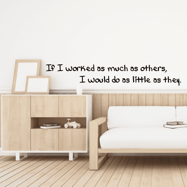 Wall quote mural decal with cursive quote text on wall