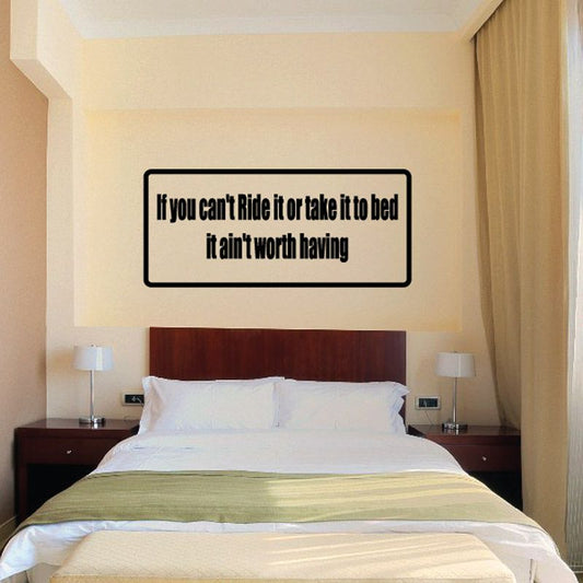 Rectangular wall decal with motivational quote in black text