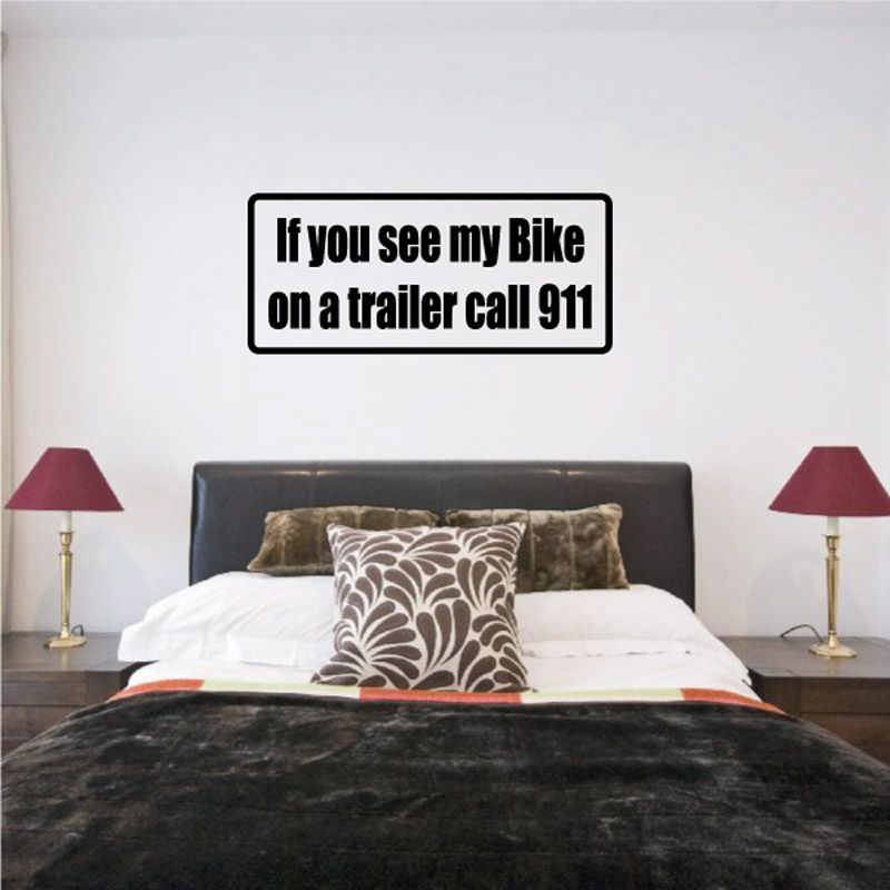 Bike trailer warning decal with "call 911" message