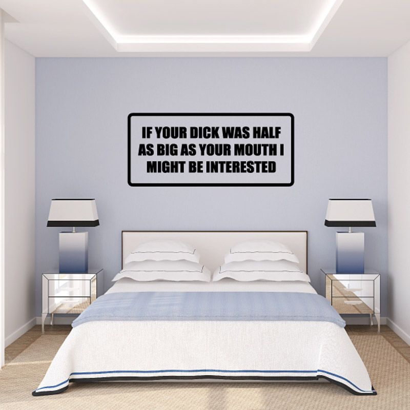 Wall decal with bold uppercase quote text in black rounded rectangle