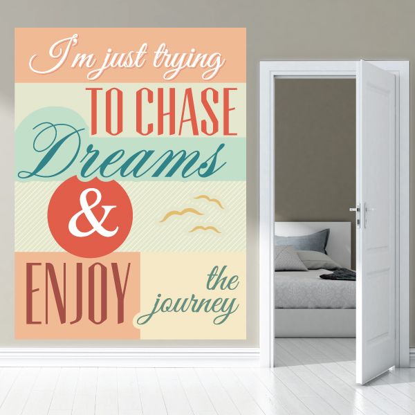 Decorative motivational sticker with multicolor typographic text and ampersand graphic
