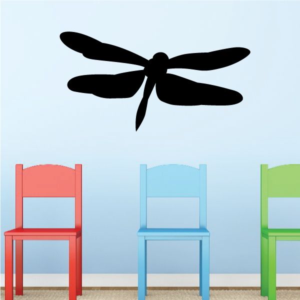 Dragonfly in flight wall decal with black wings and body