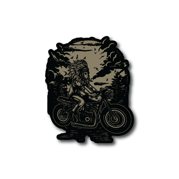 Image of Indian Chief Motorcycle Rider Sticker