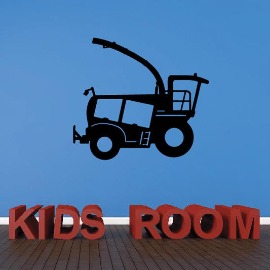 Tractor wall decal with KIDS ROOM text