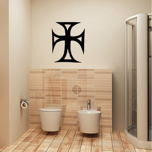 Black iron cross decal with four notched arms