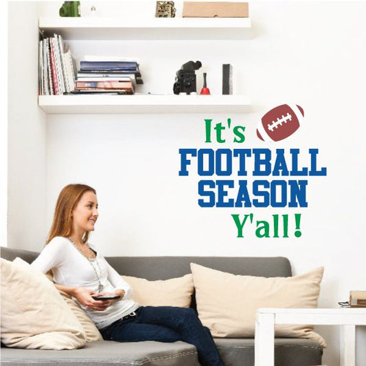 Image of It's Football Season Wall Decal - Vinyl Decal - Car Decal - Vdcolor002