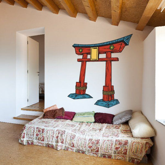 Image of Japanese Symbol Archway Wall Decal - Vinyl Car Sticker - Uscolor005