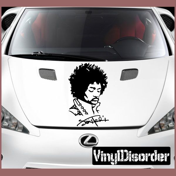 Image of Jimi Hendrix Head Signature Decal