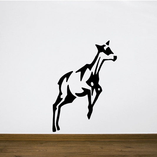Black jumping goat decal with raised forelegs silhouette
