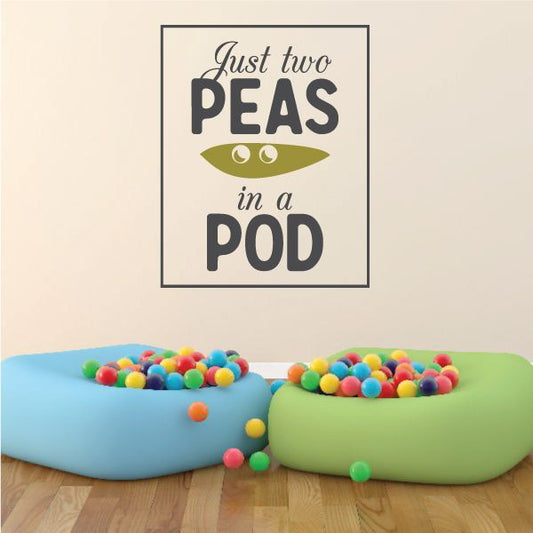 Image of Just Two Peas in a Pod Wall Decal - Vinyl Decal - Car Decal - Vd2color015