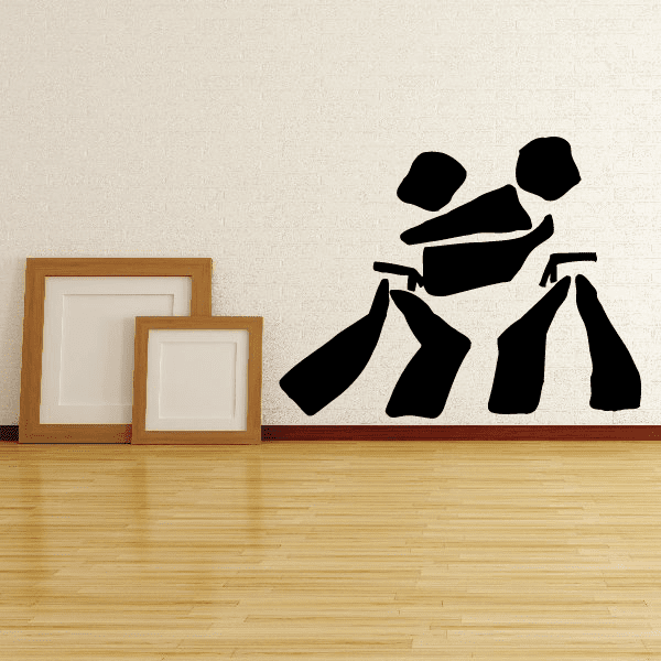Karate wall decal vinyl sticker of a black karate fighter in punch pose