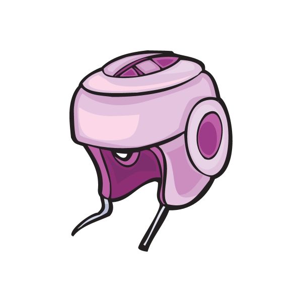 Karate helmet vinyl wall decal sticker in purple and light pink