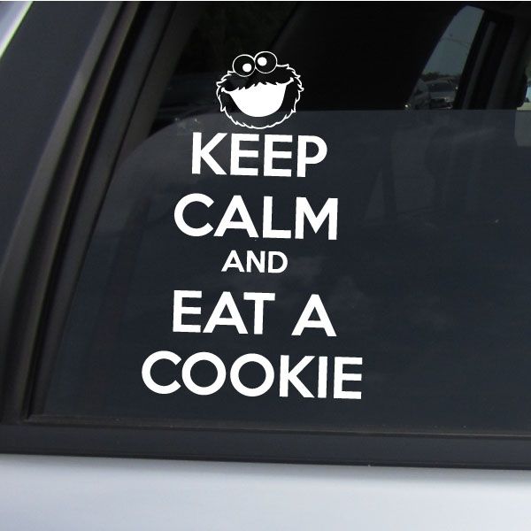 Kitchen cookie wall decal with Keep Calm and Eat A Cookie text and cookie icon