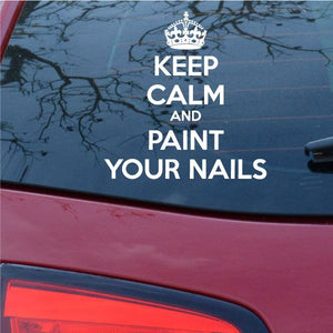 Keep calm and paint your nails decal with crown