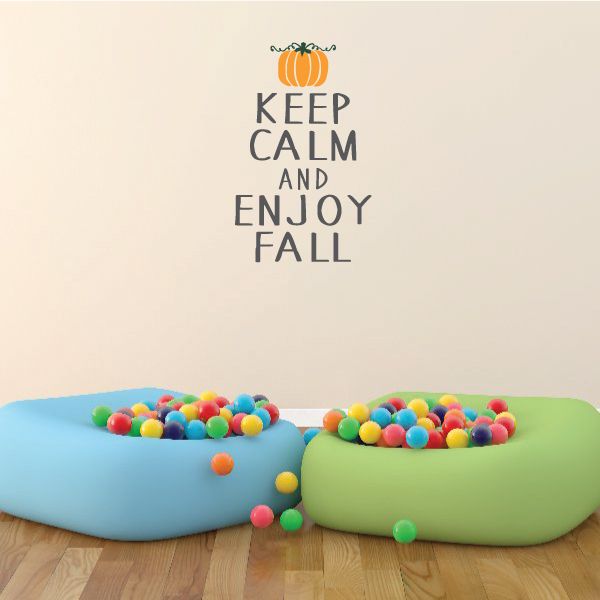 Fall pumpkin wall decal with 'Keep Calm and Enjoy Fall' lettering
