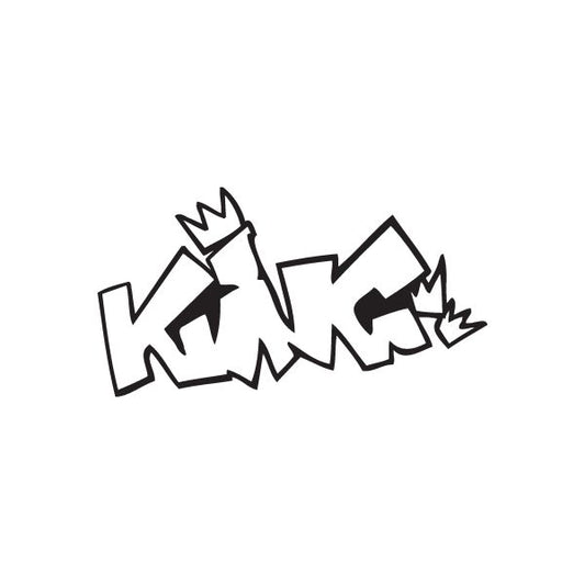 Graffiti king decal sticker with black stylized letters and crown/star icon