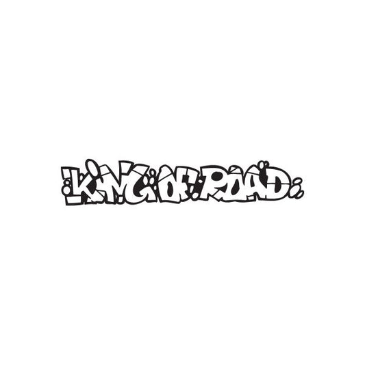 Graffiti decal sticker with black and white stylized letter design