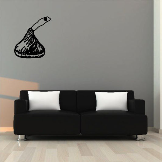 Black kiss candy wall decal with stylized mouth graphic