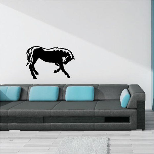 Horse silhouette wall decal, black