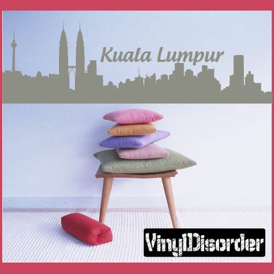Kuala Lumpur skyline wall decal with city silhouette and 'Kuala Lumpur' lettering