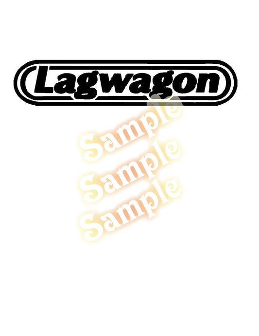 Lagwagon logo decal with bold black oval and white lettering