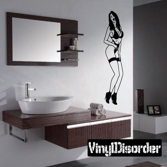 Image of Laughing Woman in Lingerie Decal