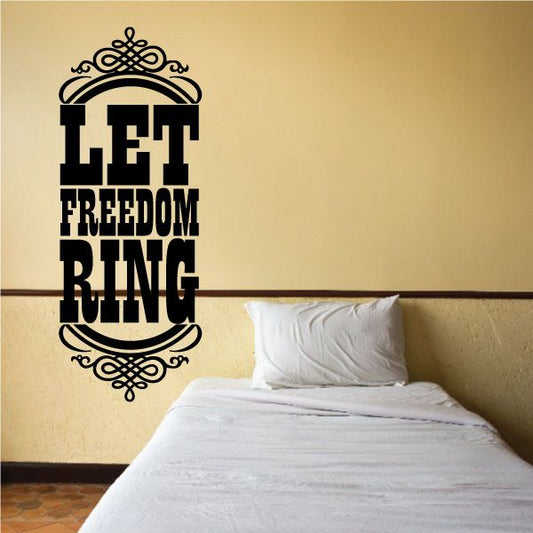 Freedom ring badge wall decal with black crown and 'LET FREEDOM RING' text