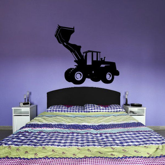 Front loader lifting decal showing black loader with raised bucket