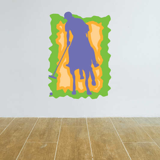 Light purple pony logo sticker with irregular green border
