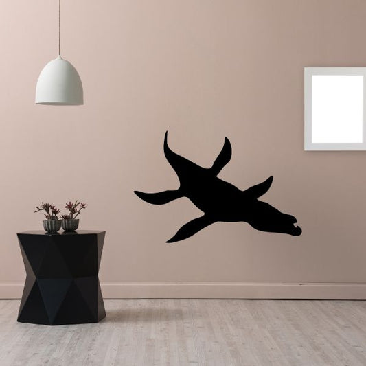 Liopleurodon wall decal, black dinosaur silhouette